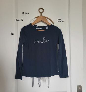 T-shirt manche longue okaidi 8 ans