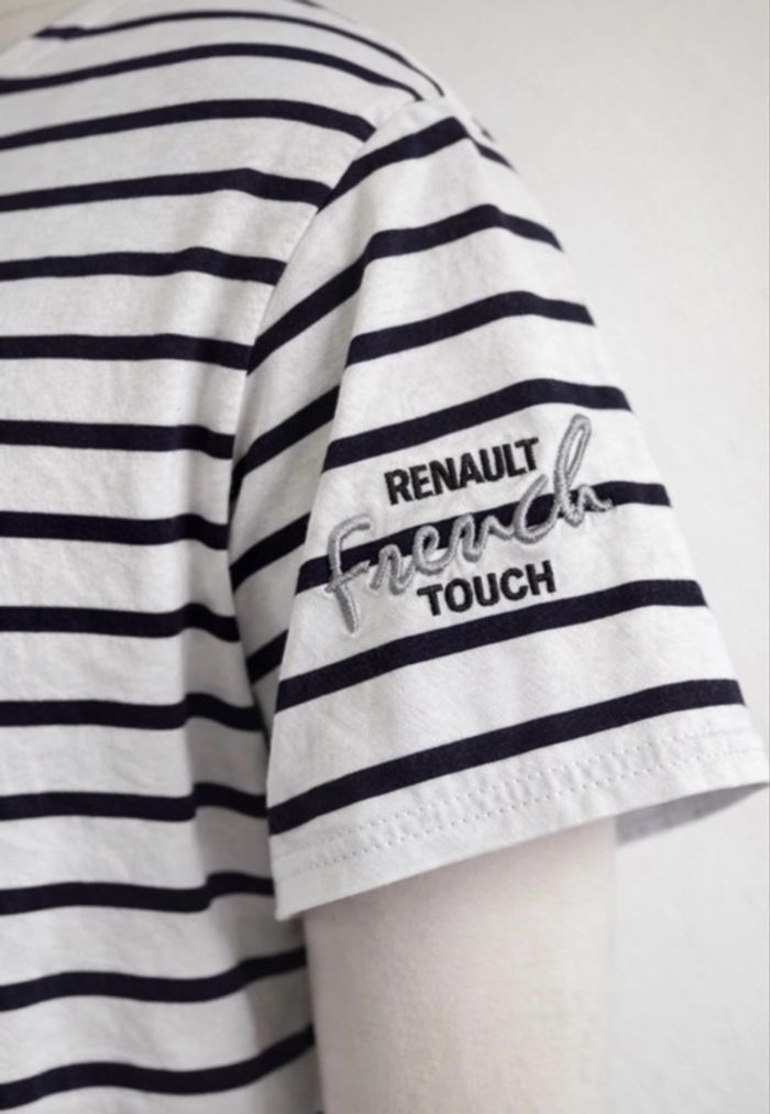T-shirt marinière Armor-Lux blanc rayé bleu brodé - photo numéro 2