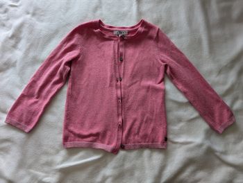 Gilet rose bonbon chiné - 4/5A - Tex