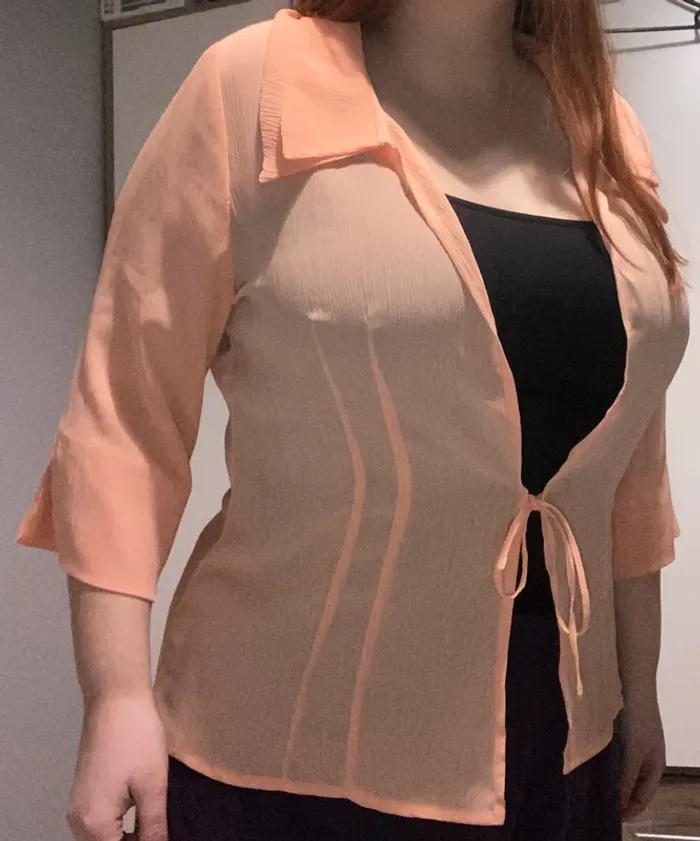 Chemise cintrée corail
