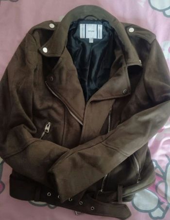 Veste suédine vert kaki