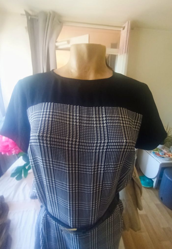 Robe Etam noir et blanche à carreaux - photo numéro 2