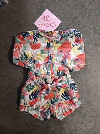 Combishort fleurie 12 mois