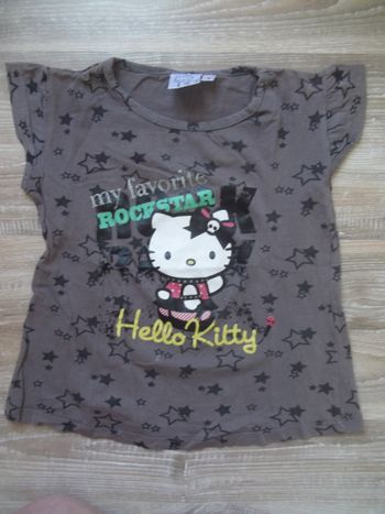 T-shirt taupe Hello Kitty (1) étoilé Rockstar 8 ans