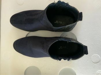 Bottines velours bleu marine