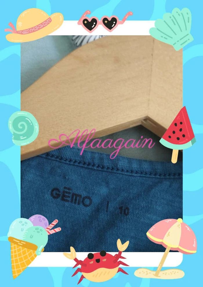 T-shirt manches longues bleu Gémo 10ans - photo numéro 6