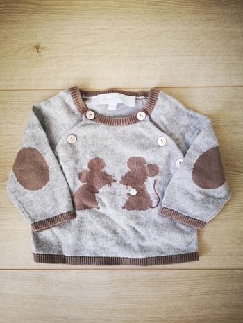 Pull souris coton et cachemire tartine et chocolat