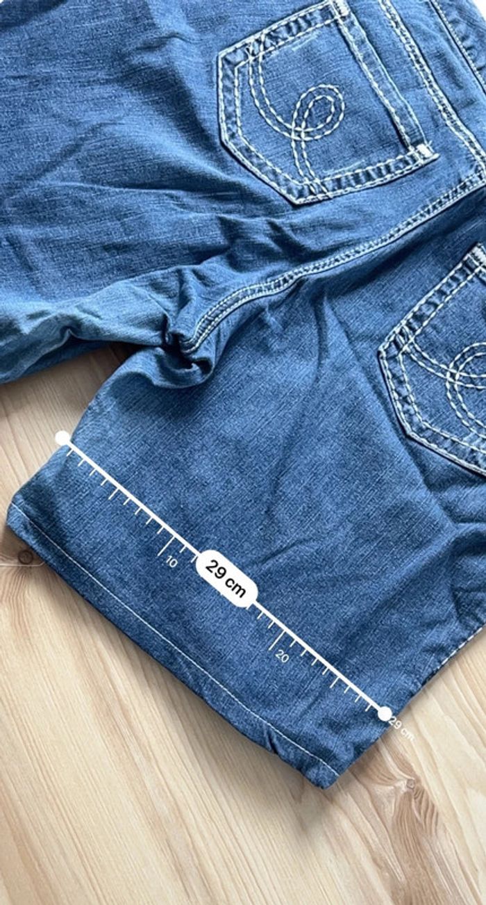 Short en jean vintage femme L/XL – bleu foncé brodé - photo numéro 4