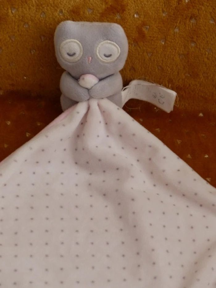 Doudou chouette/hibou blanc rose obaibi 🦉tbe - photo numéro 2