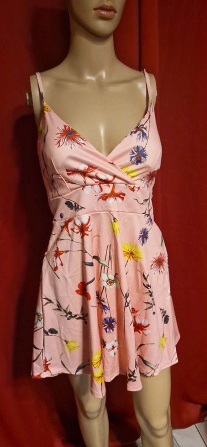 Robe fleur taille XS rose