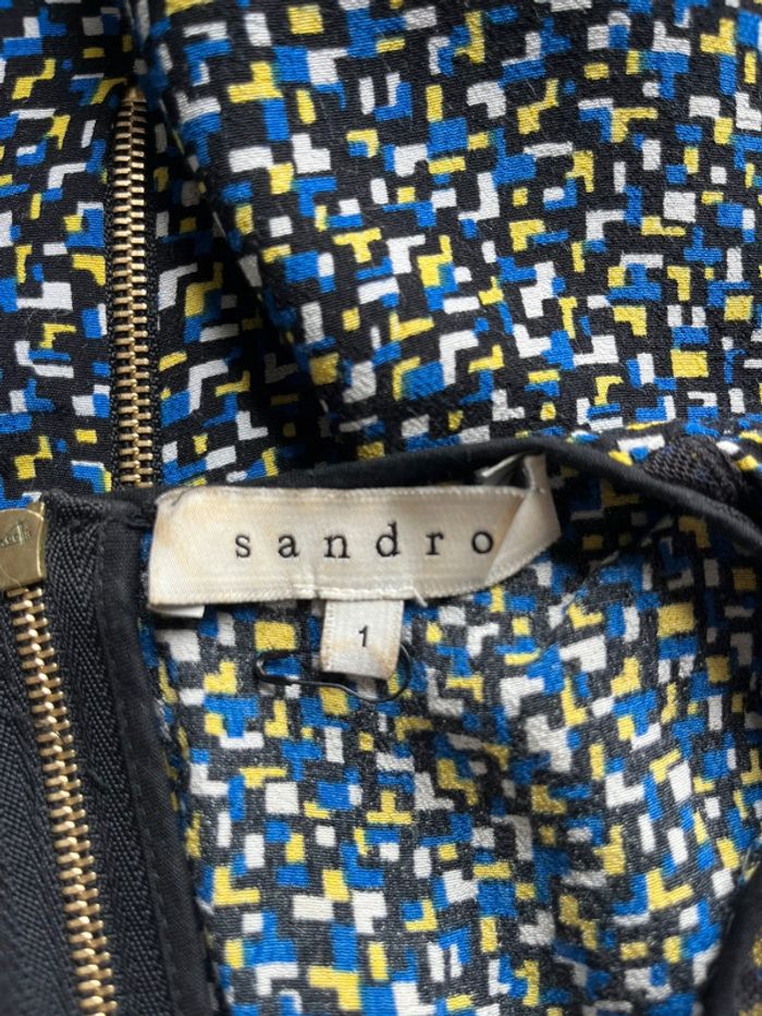 Robe à motif et dentelle noire Sandro S - photo numéro 6