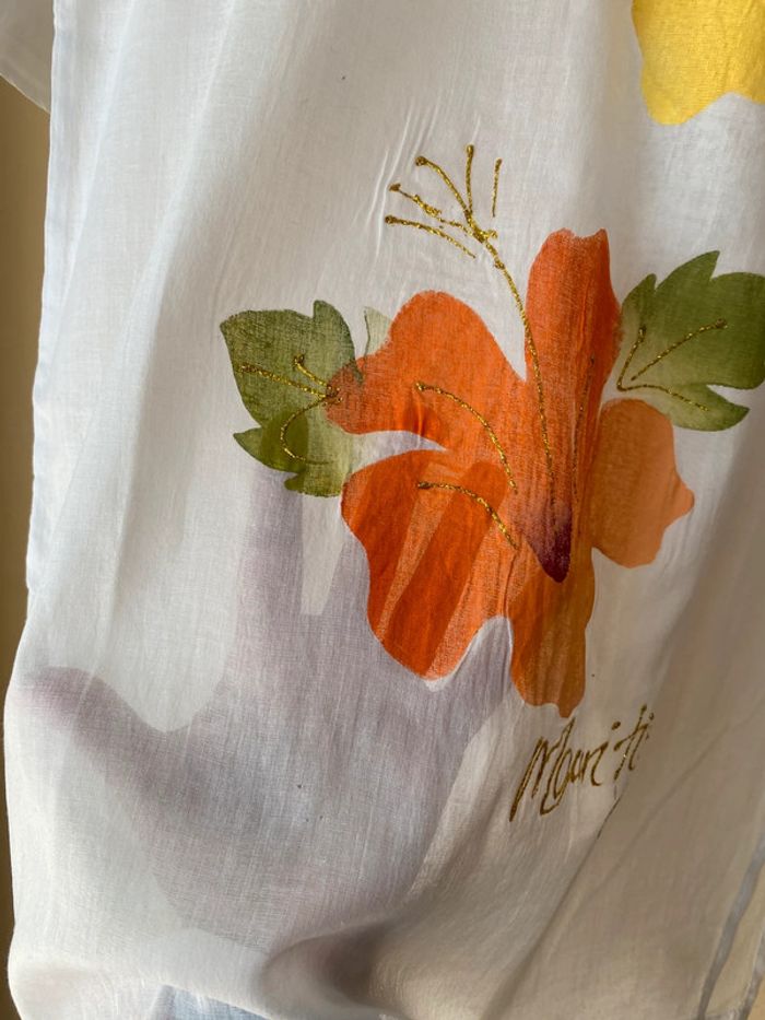 Tunique blanche à fleurs S - photo numéro 6