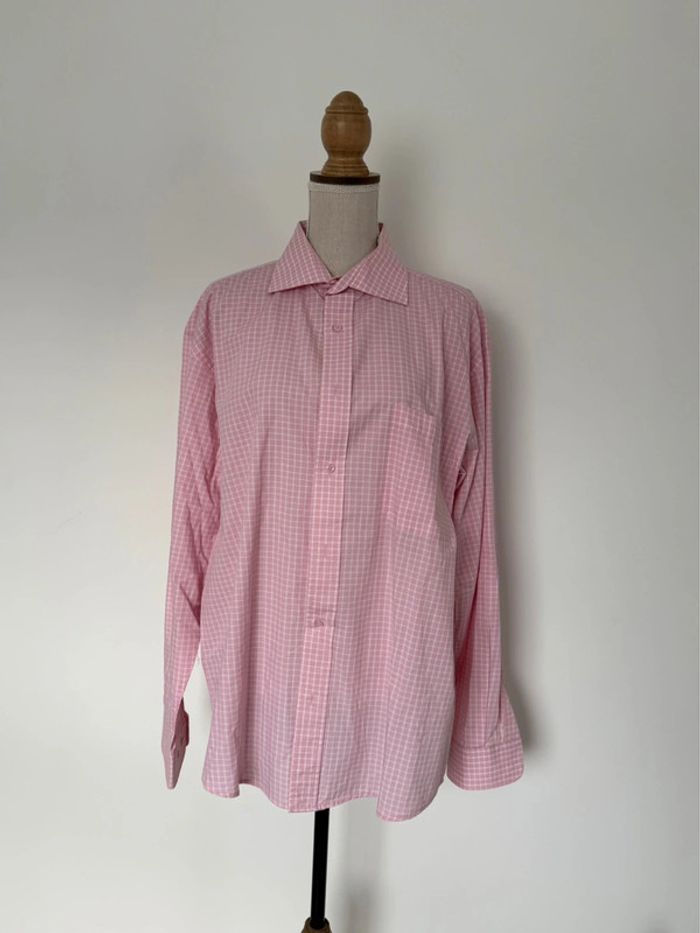 Chemise camisa blanc rose blouse fluide Camicia Overhemd folder Blusa Camicetta homme hombre - photo numéro 4