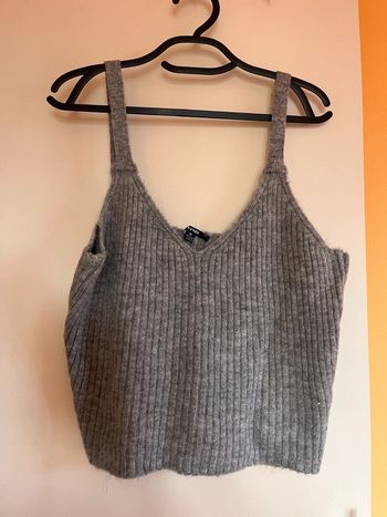 Debardeur côtelé tricot gris kiabi taille XL
