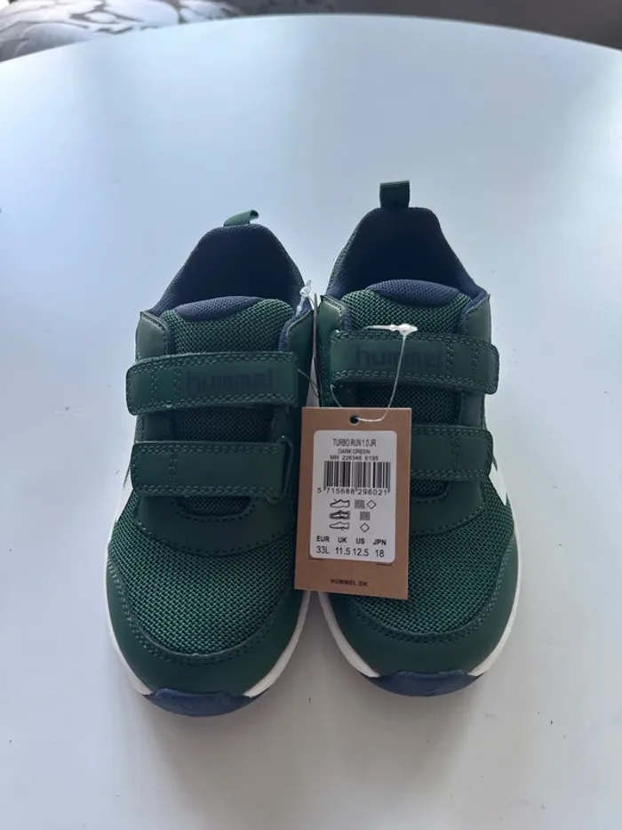 Baskets Hummel vertes et blanches – Taille 33 – Neuves étiquette - photo numéro 2