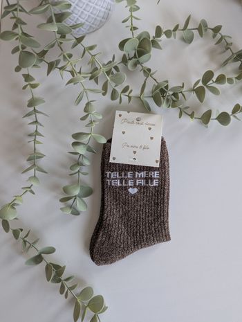 Paire de chaussettes Telle mère telle fille marron