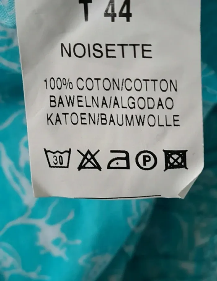 Joli haut été turquoise/blanc AdeleJoris Taille 44 (42) Neuf - photo numéro 3