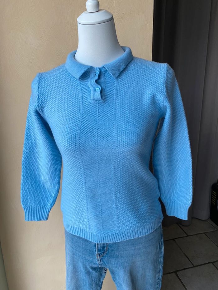 Pull bleu ciel vintage XS - photo numéro 7