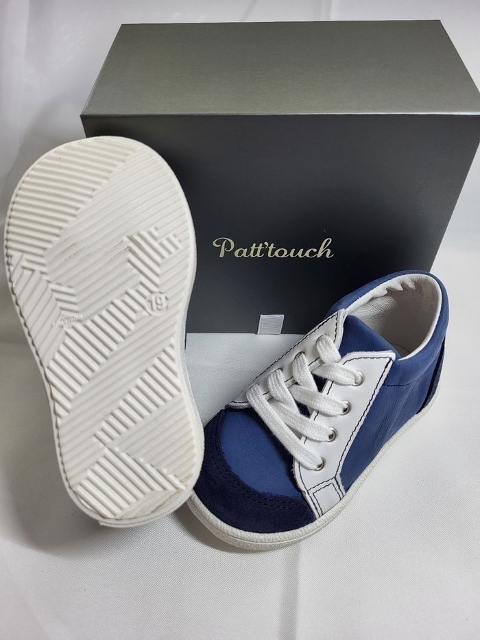 Basket garçon en cuir bleu Point 19 Made in France 🇨🇵 - photo numéro 4