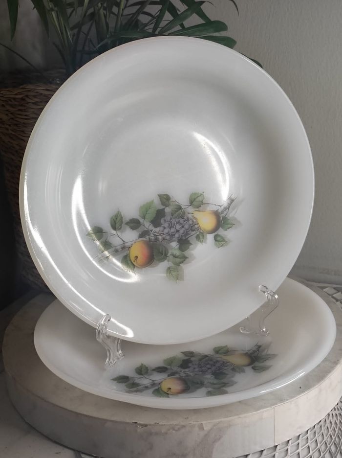 Assiettes arcopal fruit de france années 60