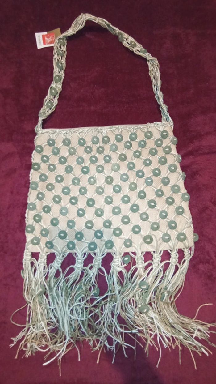 Deux magnifiques sacs a bandoulière avec boutons franges Neufs Giada - photo numéro 5