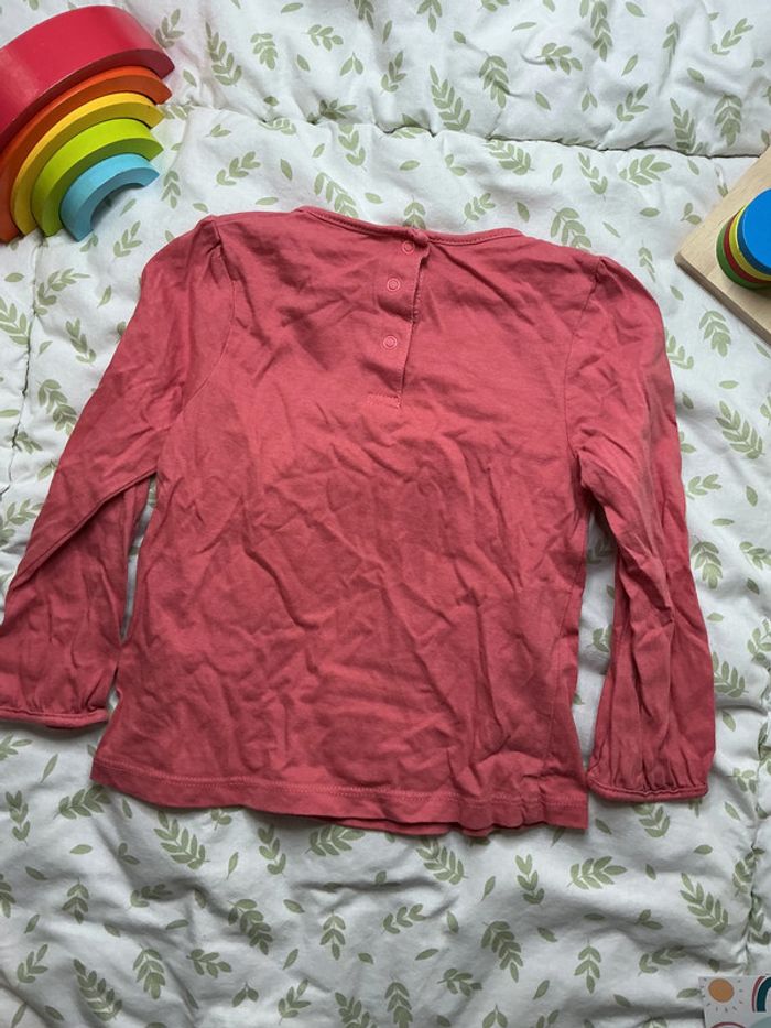 teeshirt manches longues rose coeur poitrine bébé rêve 36 mois - photo numéro 7