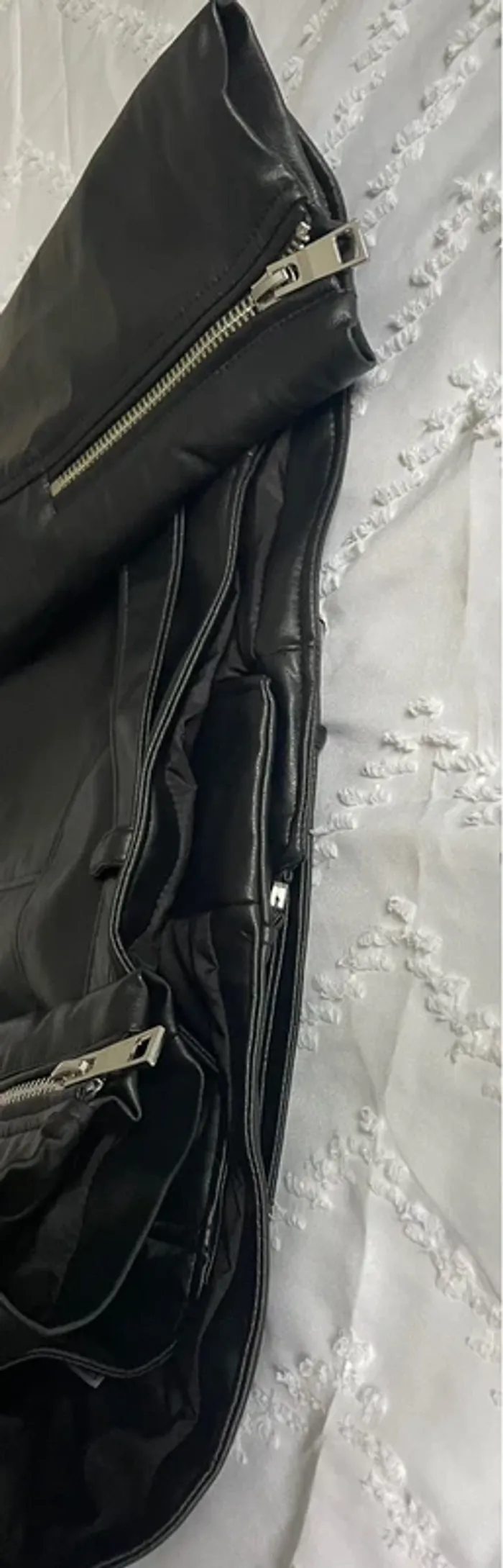 Zara Veste Perfecto en similicuir Oversize taille L 🖤 - photo numéro 7