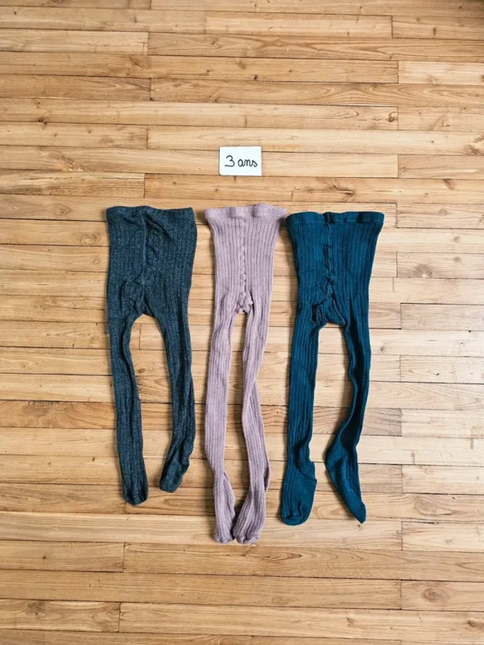 Lot de 3 paires de collants en coton automne hiver bébé fille 3 ans 36 mois