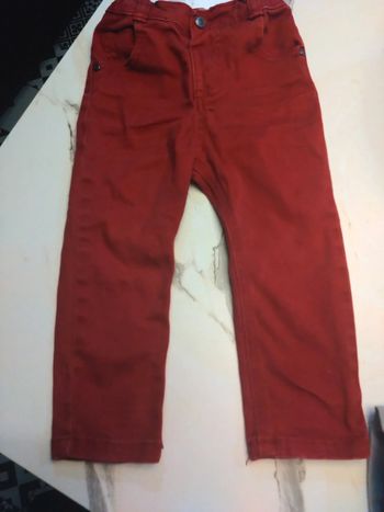 Pantalon jean bordeu rouge orchestra bébé fille ou garçon 18 mois