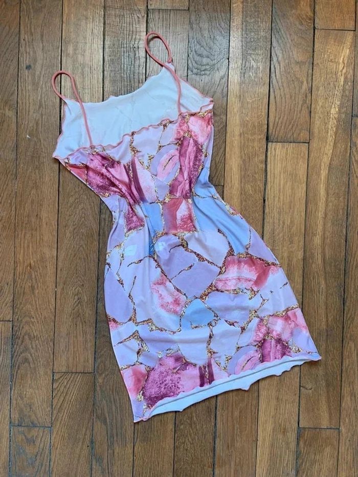 Robe été moulante rose dorée shein taille xs 34 - photo numéro 6