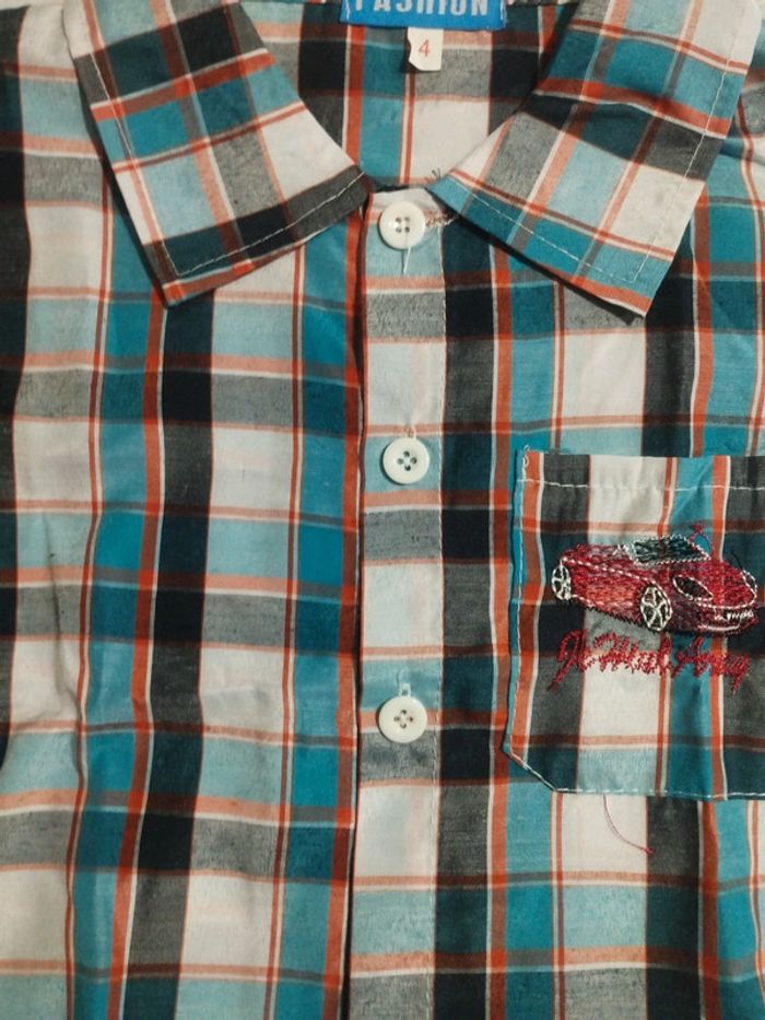 Chemise fine à carreaux 4 ans - photo numéro 4