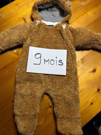 Combipilote combinaison nounours Kiabi hiver 9mois