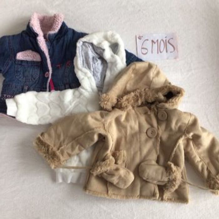 3 vestes fille 6 mois