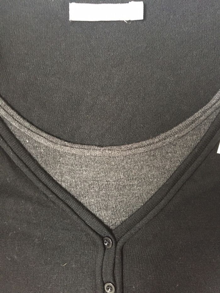 21-Pull noir et gris T S/M 36/38 - photo numéro 4