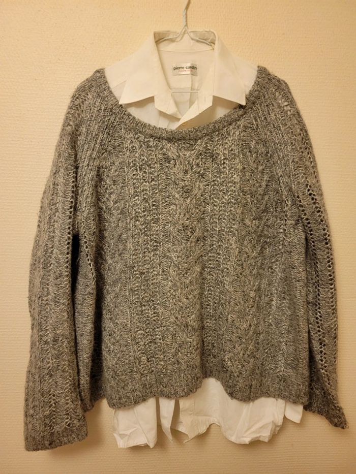 Pull gris tressé - photo numéro 2