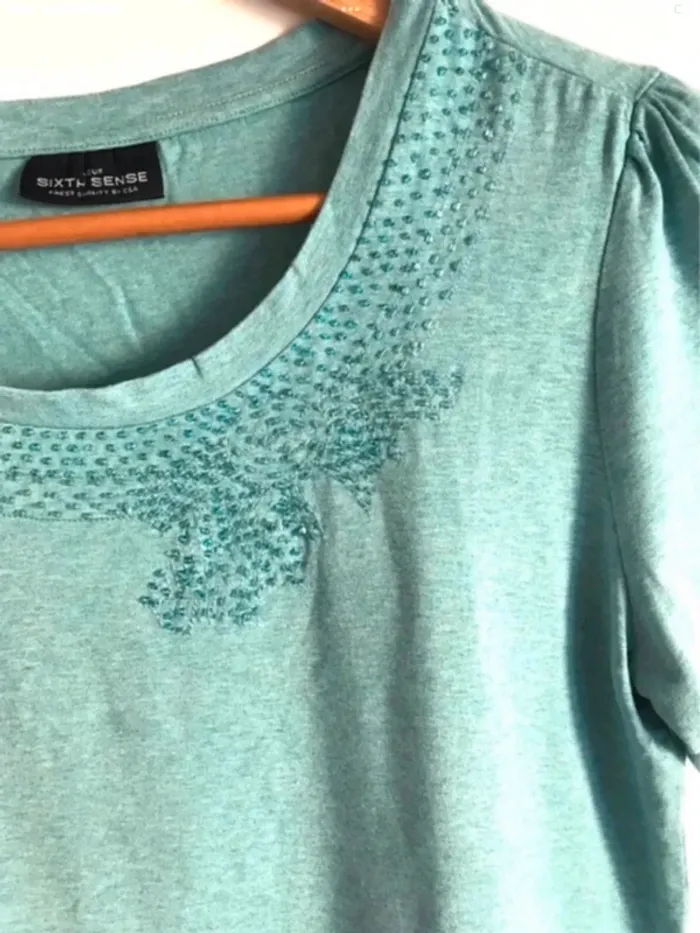 T-shirt bleu Sixth Sense en viscose taille 40 - photo numéro 3