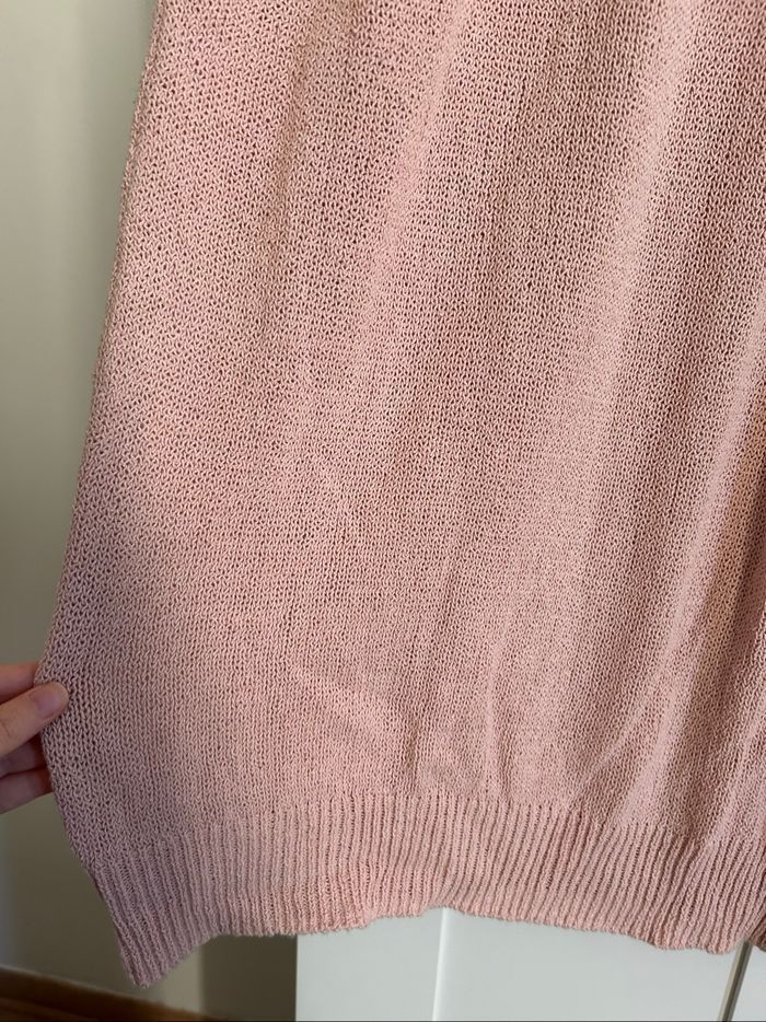 Pull à crochet rose pâle Homme Zara Tailles L-XL - photo numéro 3