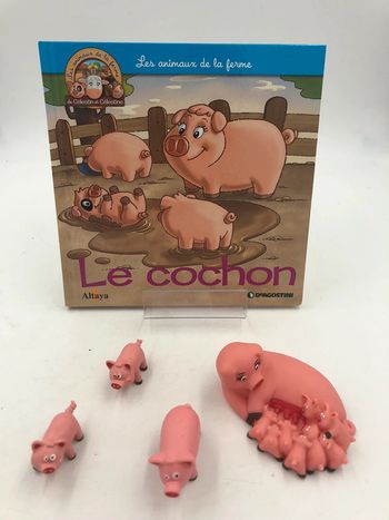 Livre + figurines Altaya les animaux de la ferme N•4 le cochon