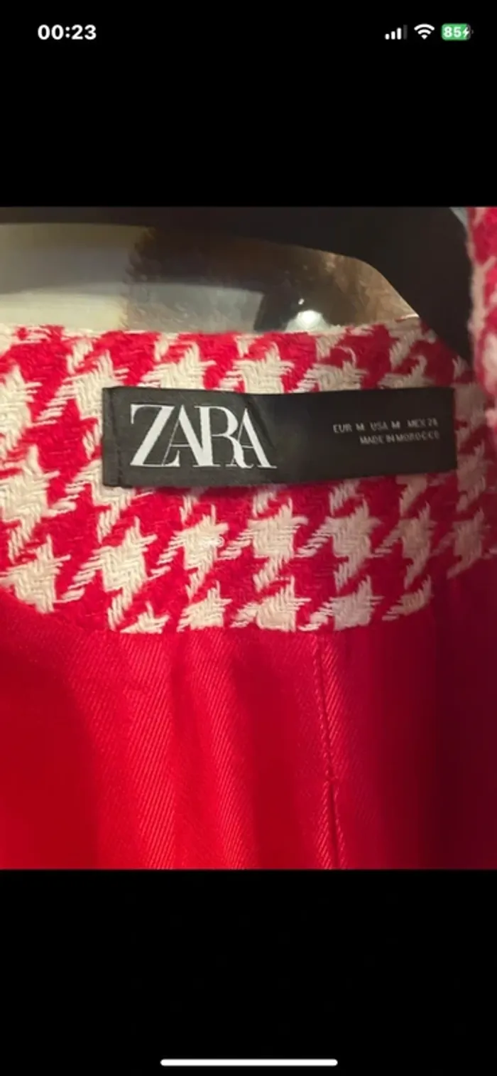 Veste Blazer tweed taille M Zara Vichy carreaux et jupe taille M. comme neuf. Valeur plus de  100€ - photo numéro 10