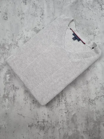 Pull tunique Tommy Hilfiger gris – Taille S Femme (mesures en photos)