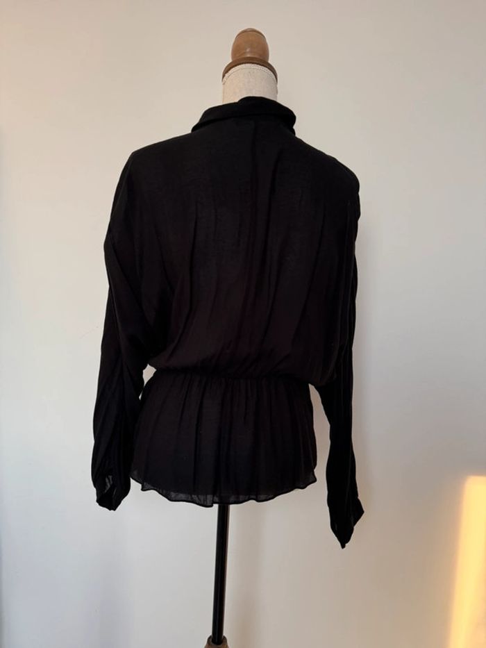 Chemise blouse camicetta Camisa blusa shirt camicia overhemd Folder manches noir femme longue - photo numéro 3