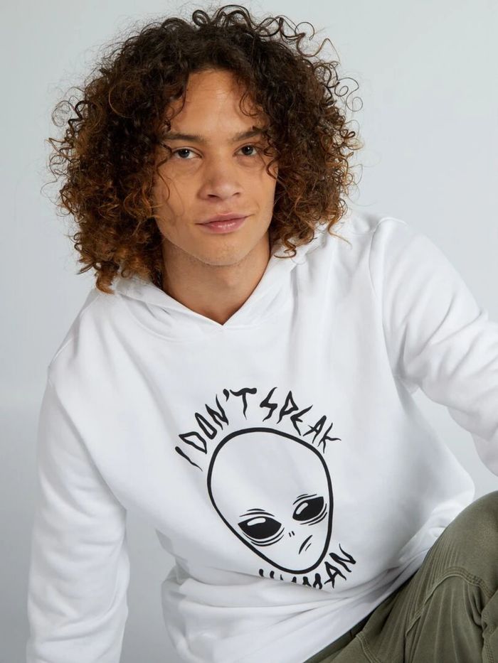 Sweat - Blanc Extraterrestre Gris Ovni Homme Taille XS - photo numéro 2
