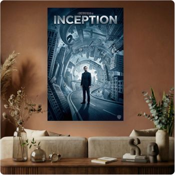 Affiche film “Inception” poster cinéma science-fiction décoration murale film culte A3 Sans cadre