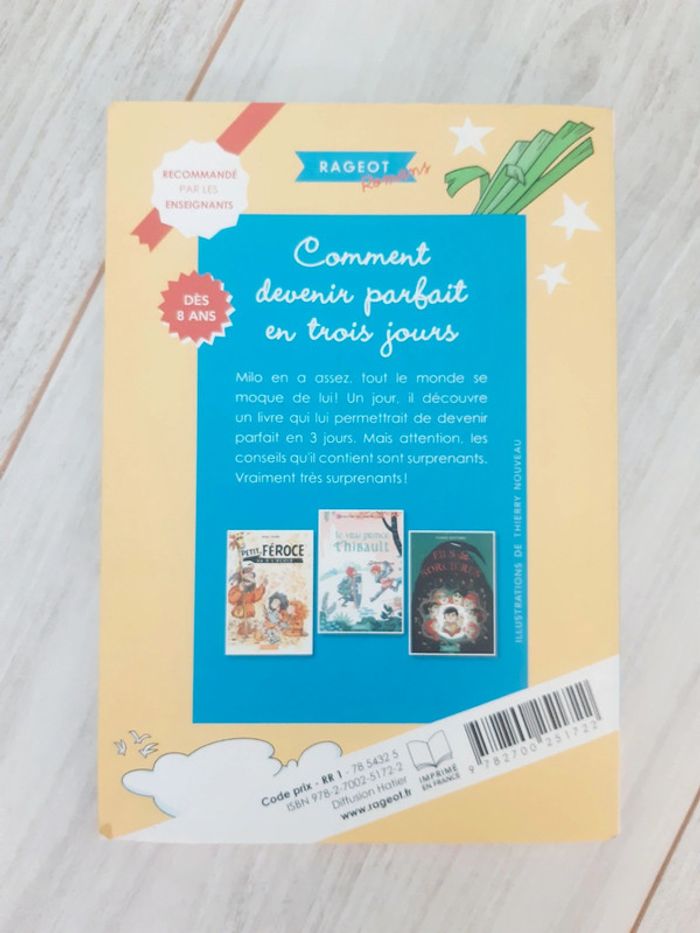 Livre comment devenir parfait en trois jours Rageot Romans - photo numéro 2