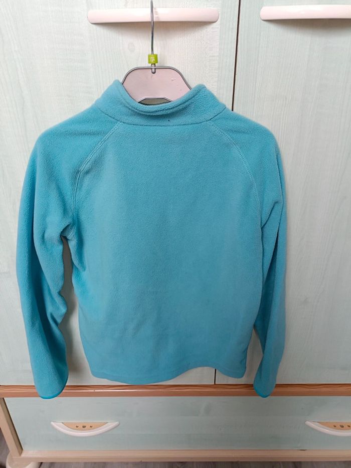 Sweat polaire à fermeture turquoise - photo numéro 2