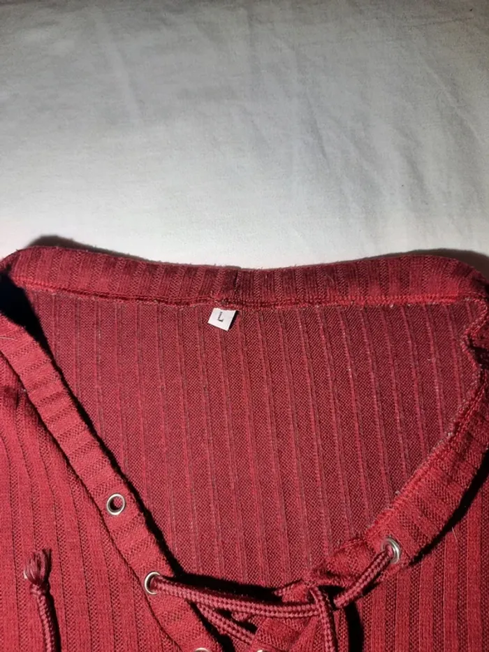 Blouse bordeaux vintage - photo numéro 5