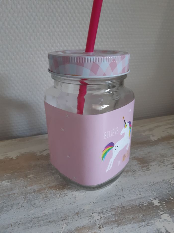 Verre licorne avec paille et couvercle - photo numéro 2