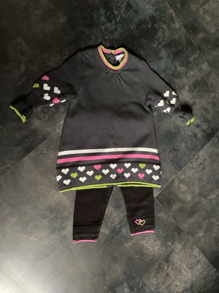 Joli petit ensemble gris coeurs 3 mois Orchestra - photo numéro 2