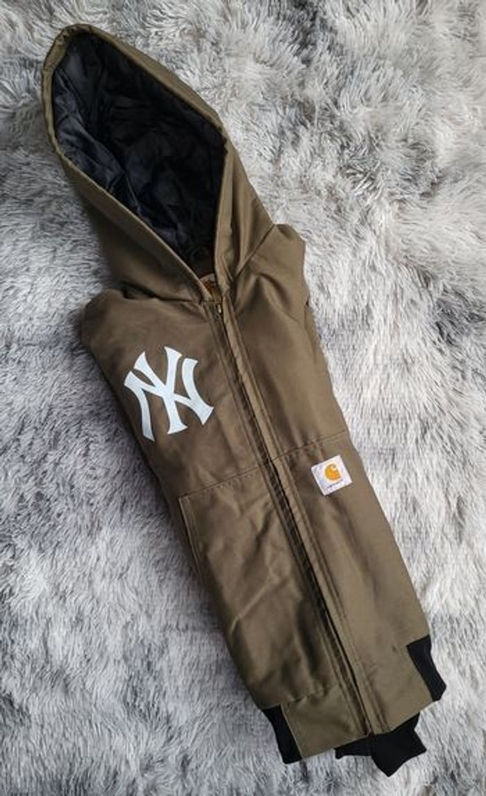 🧥🖤 Magnifique Blouson Carhartt Rework – New York Yankees – Taille S 🤍🧥 - photo numéro 8