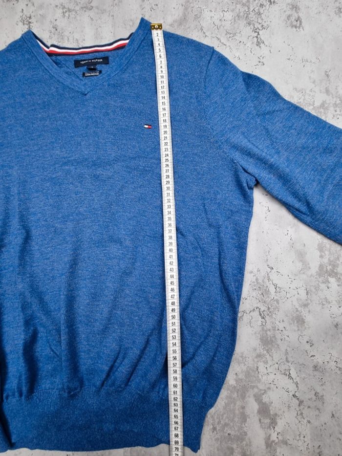 Pull col V Tommy Hilfiger bleu – Taille L Homme - photo numéro 6